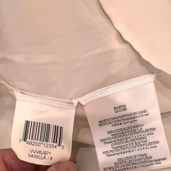 BCBGMAXAZRIA Vanilla Strapless Bow Mini Dress Pleated A-Line Cocktail Sz 6 Chic - Picture 8 of 8